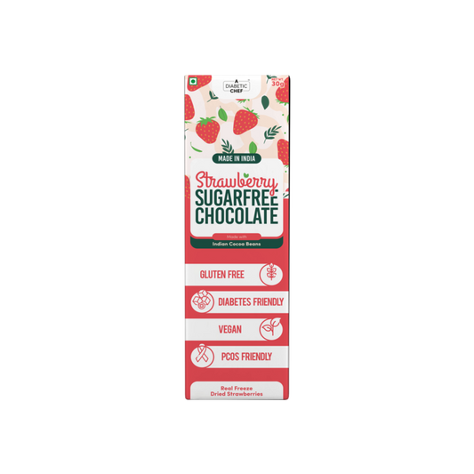 Strawberry SugarFree Chocolate | A Diabetic Chef | Vegan, 30g