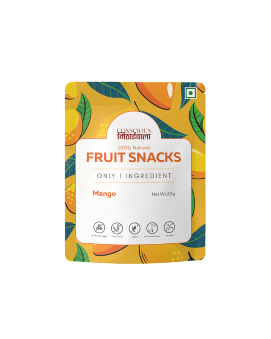 Mango Fruit Snack - Freeze Dried Mango | (gramms) | Conscious Mithaiwala