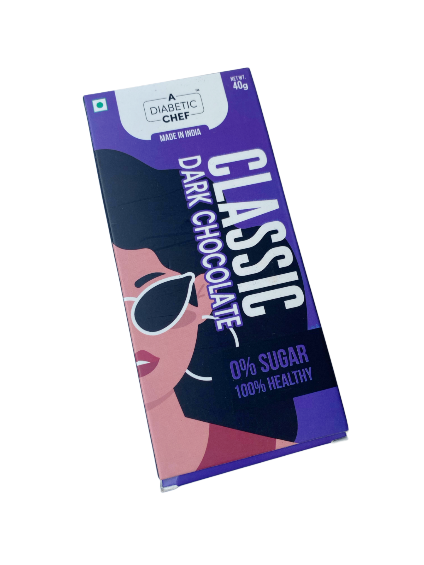 Classic Sugar-Free Dark Chocolate | A Diabetic Chef | Vegan, 40g