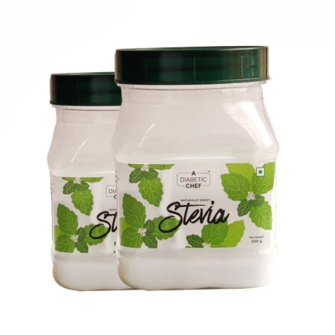 Sugarfree Stevia Powder | Natural Stevia Sweetener Made From Stevia Leaves | A Diabetic Chef, 200g (Pack of 2) | 10% off