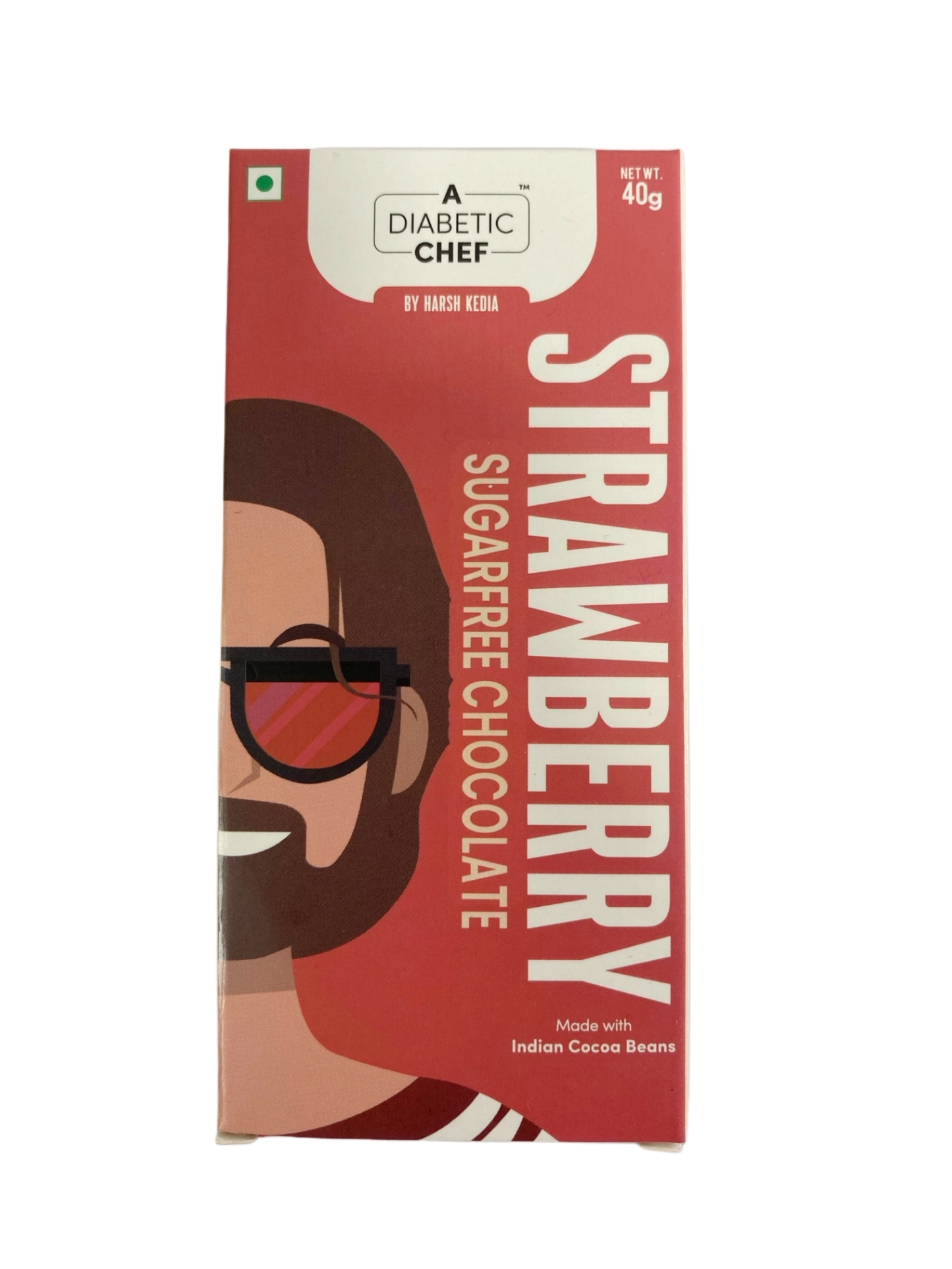 Strawberry Sugar-Free Chocolate | A Diabetic Chef | Vegan, 40g
