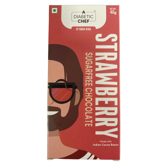 Strawberry Sugar-Free Chocolate | A Diabetic Chef | Vegan, 40g