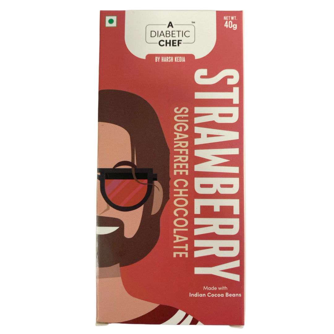 Strawberry Sugar-Free Chocolate | A Diabetic Chef | Vegan, 40g