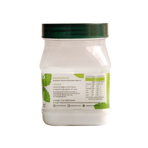 Sugarfree Stevia Powder | Natural Stevia Sweetener Made From Stevia Leaves | A Diabetic Chef, 200g (Pack of 2)