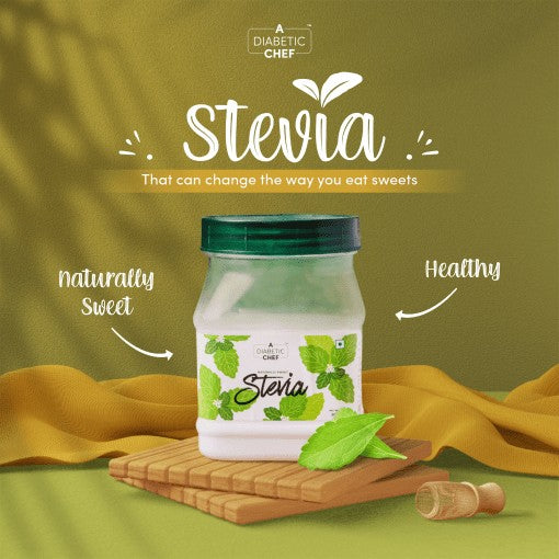 Sugarfree Stevia Powder | Natural Stevia Sweetener Made From Stevia Leaves | A Diabetic Chef, 200g | Buy 2 Get 1 Free